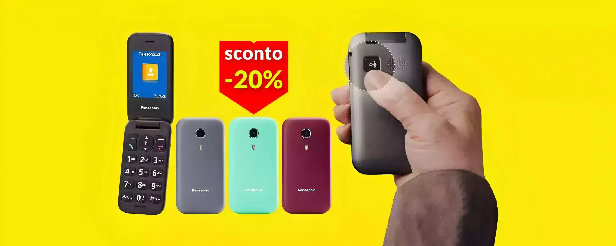 Cellulare Panasonic a soli 48€: il tasto posteriore è di una comodità unica