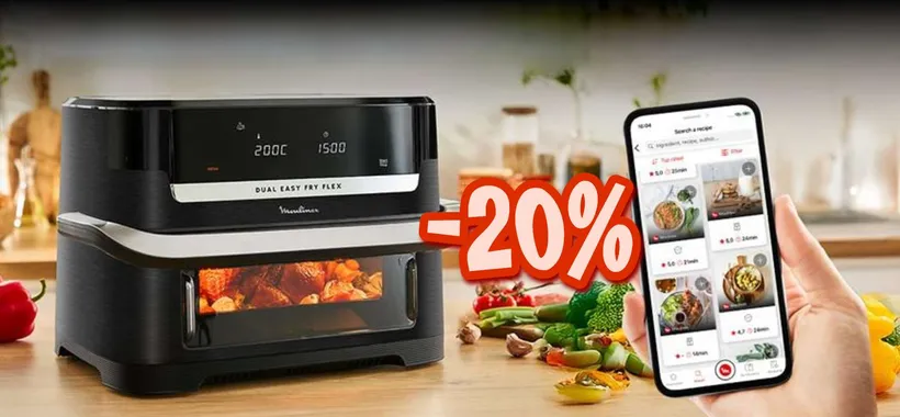 Moulinex Dual Easy Fry Flex: la friggitrice ad aria per famiglie a -20% su Amazon