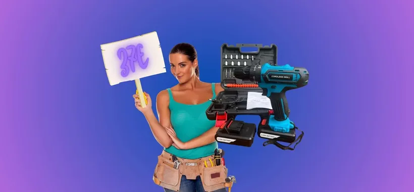 Trapano Avvitatore con SUPER KIT e DOPPIA BATTERIA a 37€