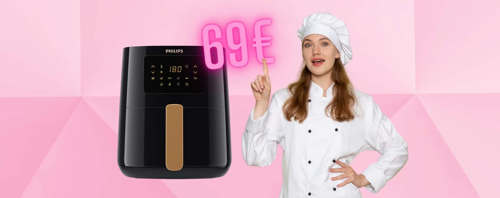 Cucina veloce e più sana senza alzare un dito con la friggitrice ad aria Philips (69€)