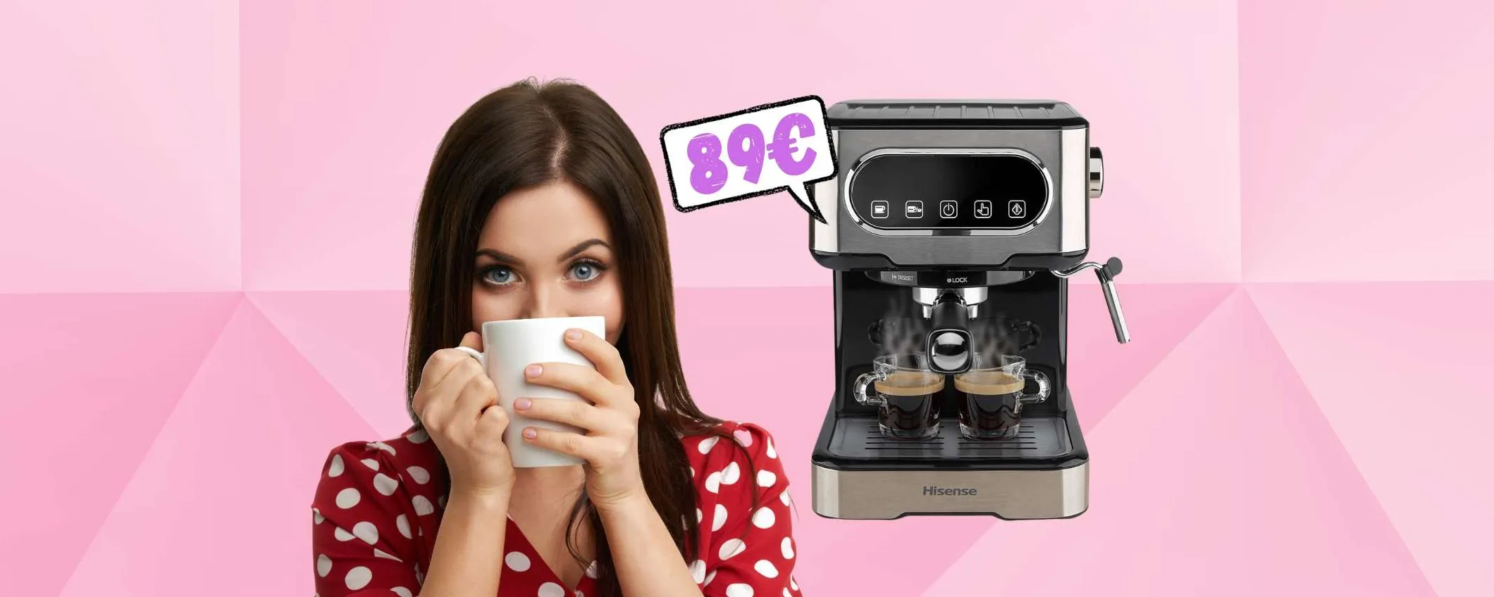 Macchina da caffè Hisense compatibile con macinato e cialde a SOLI 89€