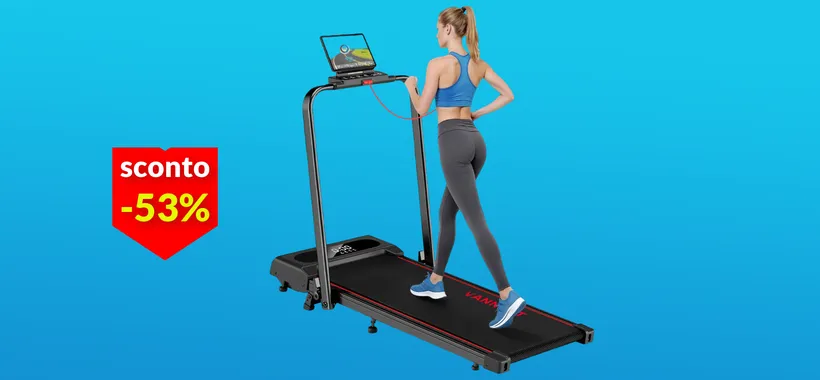 Tapis Roulant pieghevole a soli 189€: regge 150kg ed è inclinabile (-53%)