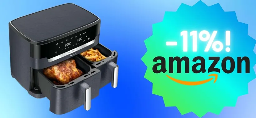 Friggitrice ad aria Moulinex con doppio cestello e app dedicata: offerta lampo, non perdertela!