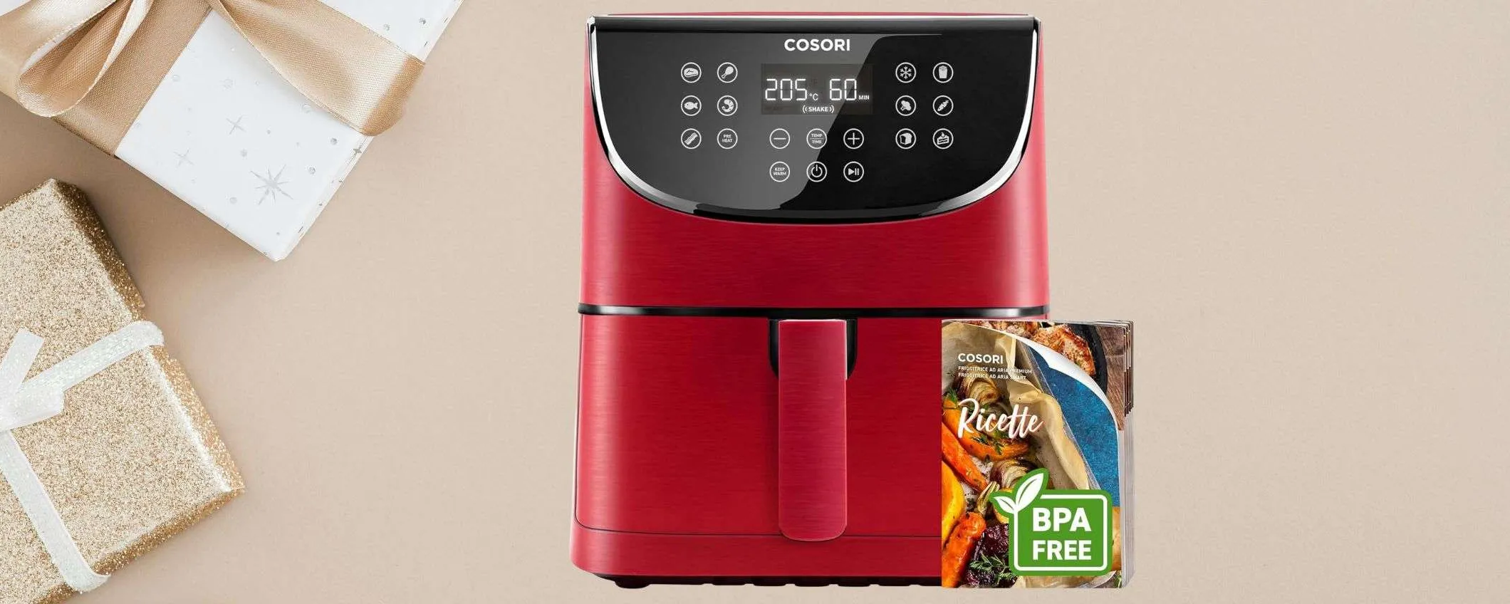 Friggitrice ad aria COSORI con ricettario: maxi sconto (-40%) per il regalo di Natale perfetto