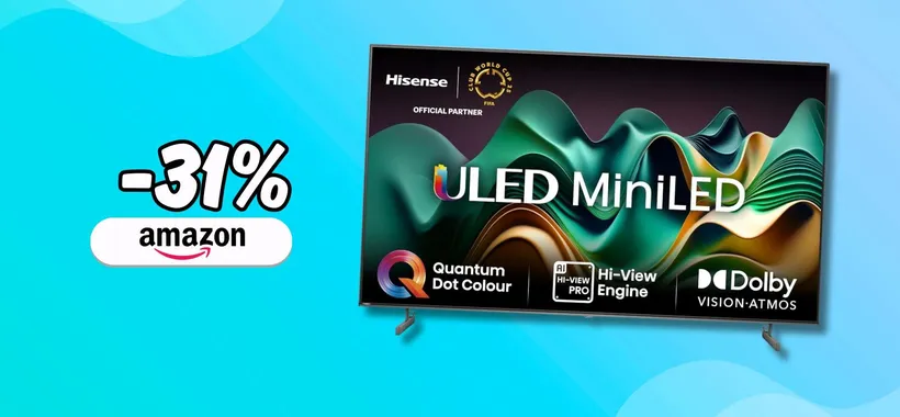 Hisense Mini-LED da 55" in 4K e con sistema VIDAA completo a soli 446€