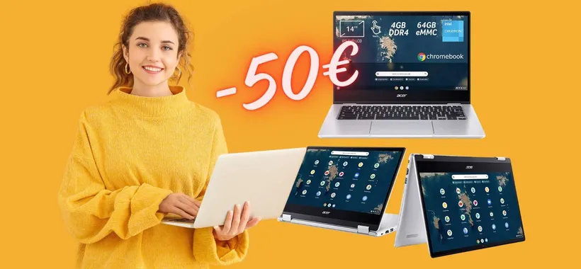 SCONTO di 50€ su Acer Chromebook con display da 14" touchscreen