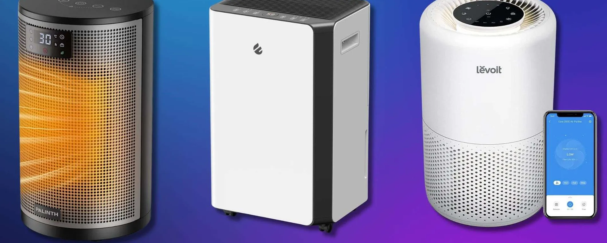Purificatore d'aria, termoventilatore e deumidificatore: trio d'offerte per la casa pazzesco su Amazon