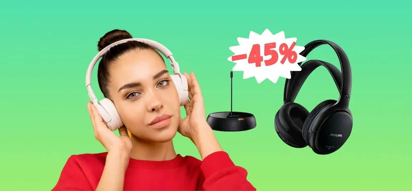 Philips lancia una BOMBA pazzesca: cuffie wireless al 45% in MENO