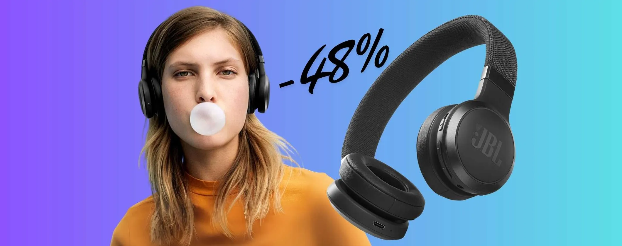JBL LIVE 460 NC: meravigliose cuffie wireless per musica e chiamate (-48%)