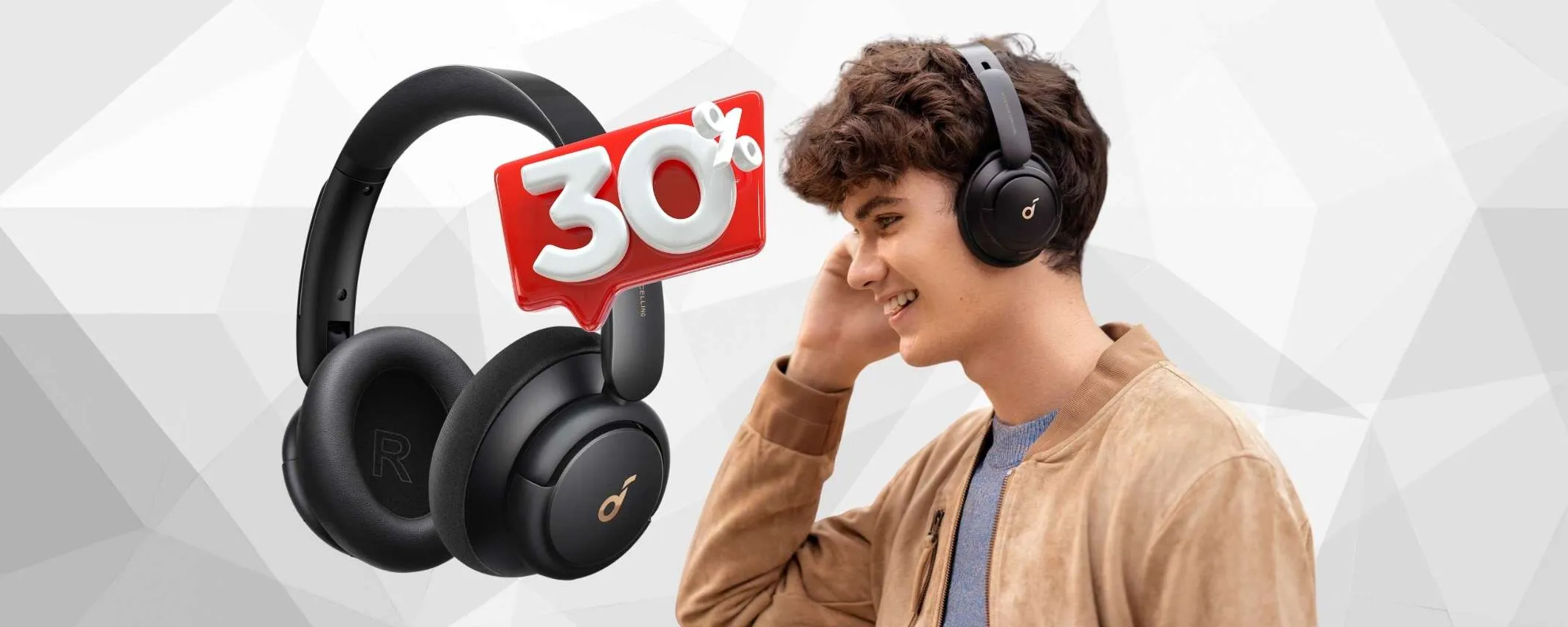 Cuffie Bluetooth da 40h e cancellazione del rumore in SCONTO del 30%