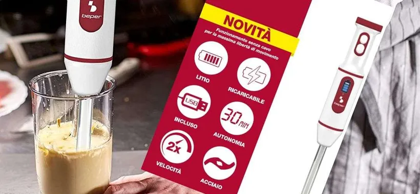 Novità WOW: frullatore a immersione WIRELESS in gran sconto su Amazon (38€)