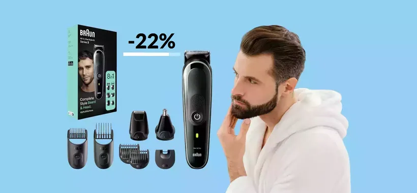 Rasoio elettrico Braun per barba e capelli: da non perdere a 38€