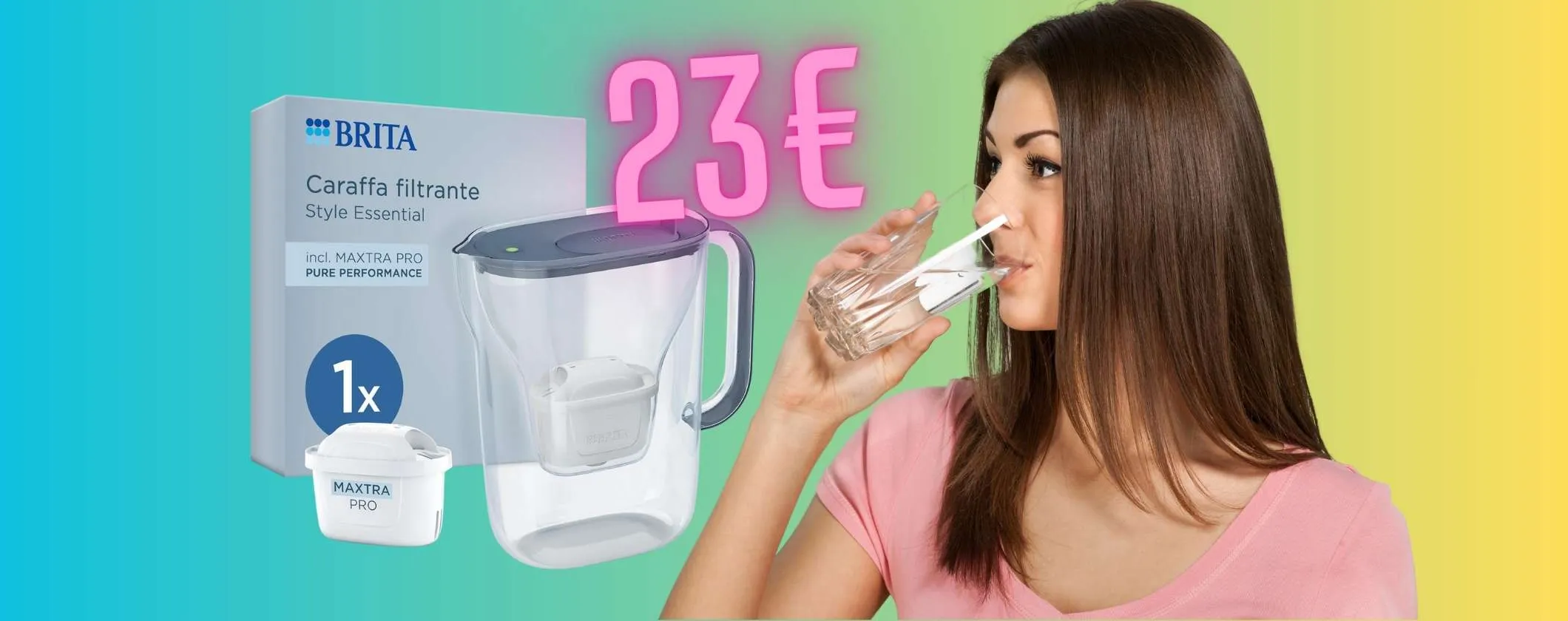 Caraffa filtrante BRITA con cartuccia inclusa per acqua pulita a costo azzerato