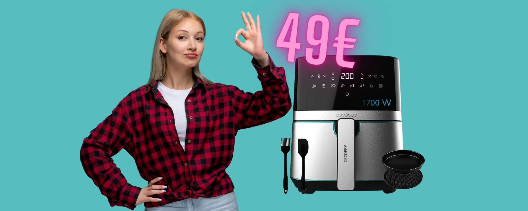 Piatti sani e cucina veloce? La risposta è la Friggitrice ad Aria Cecotec (49€)