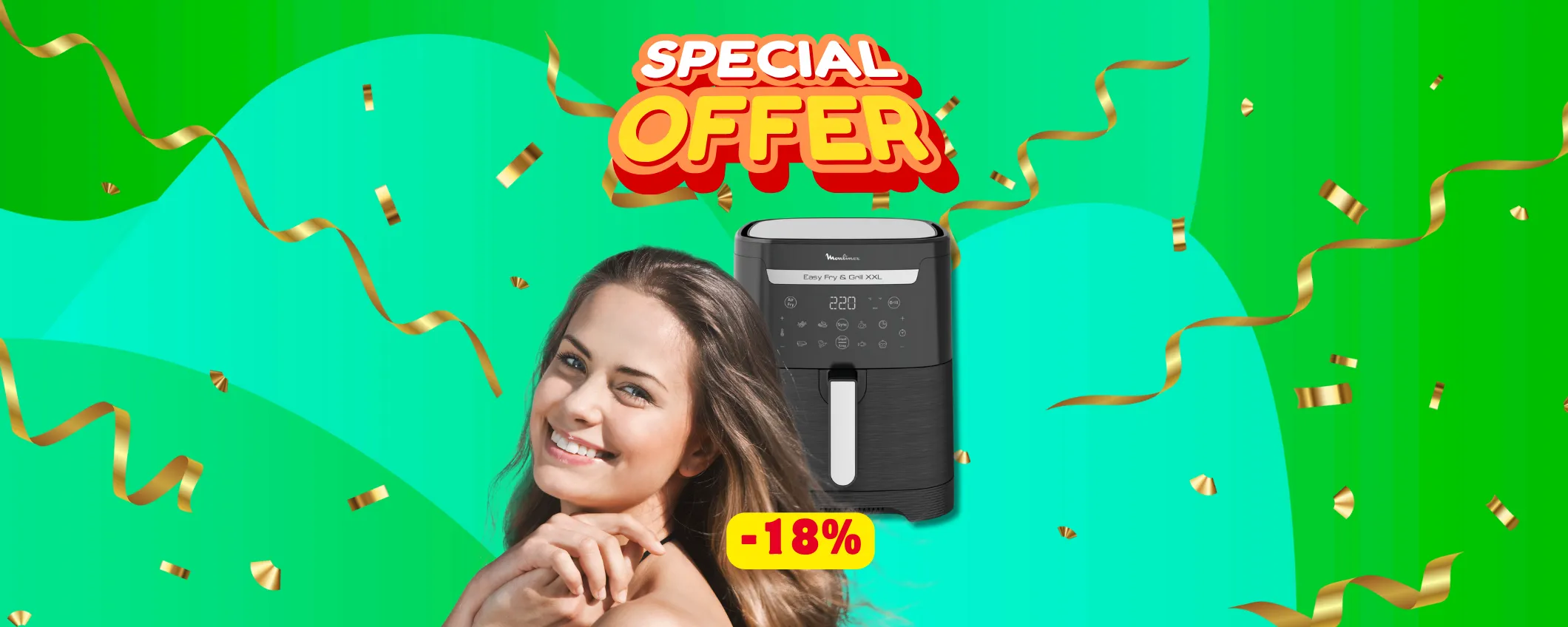 Friggitrice ad aria Moulinex Easy Fry & Grill: sconto FOLLE del 18%