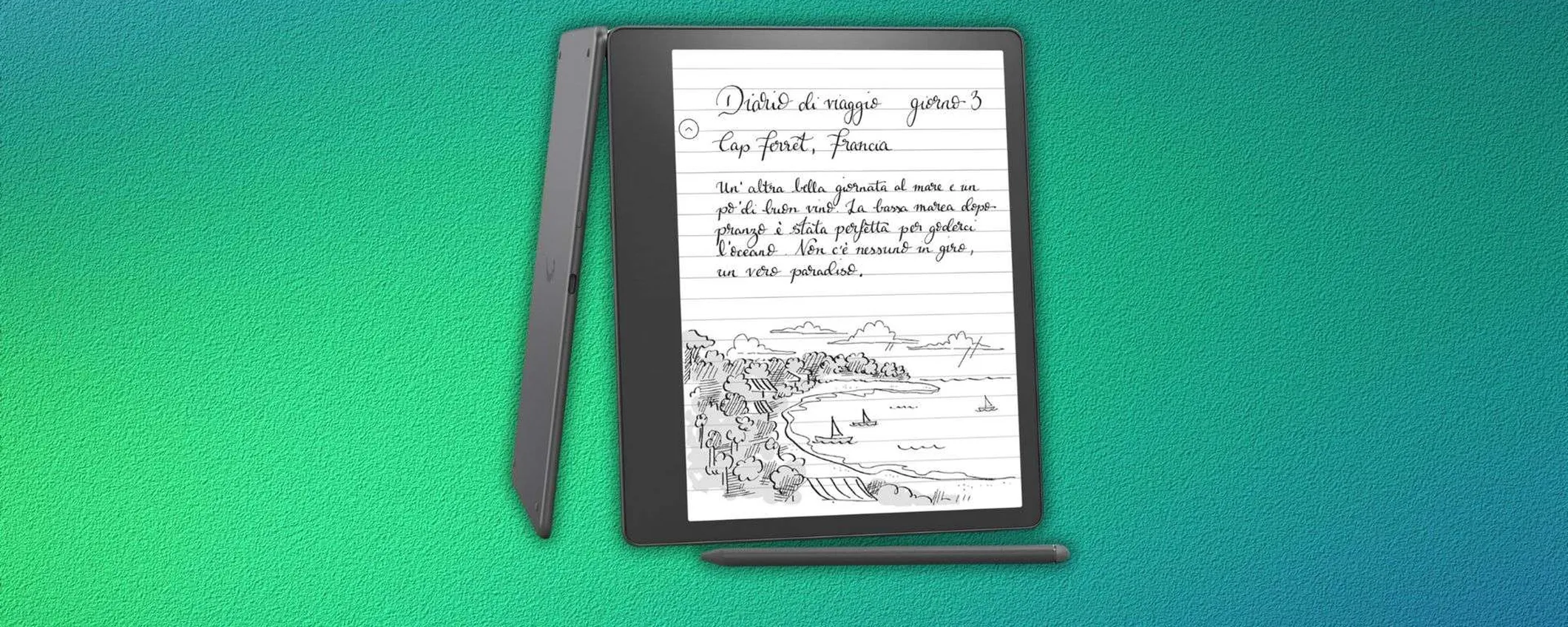 Kindle Scribe 16GB a 269,99€: sconto del 27% sul taccuino digitale con schermo da 10,2’’ e penna