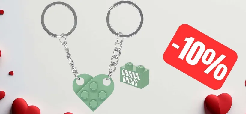 Portachiavi a cuore in stile LEGO: idea regalo per San Valentino