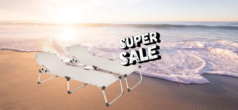 2 Lettini Spiaggia Pieghevoli in alluminio leggero a prezzo REGALO