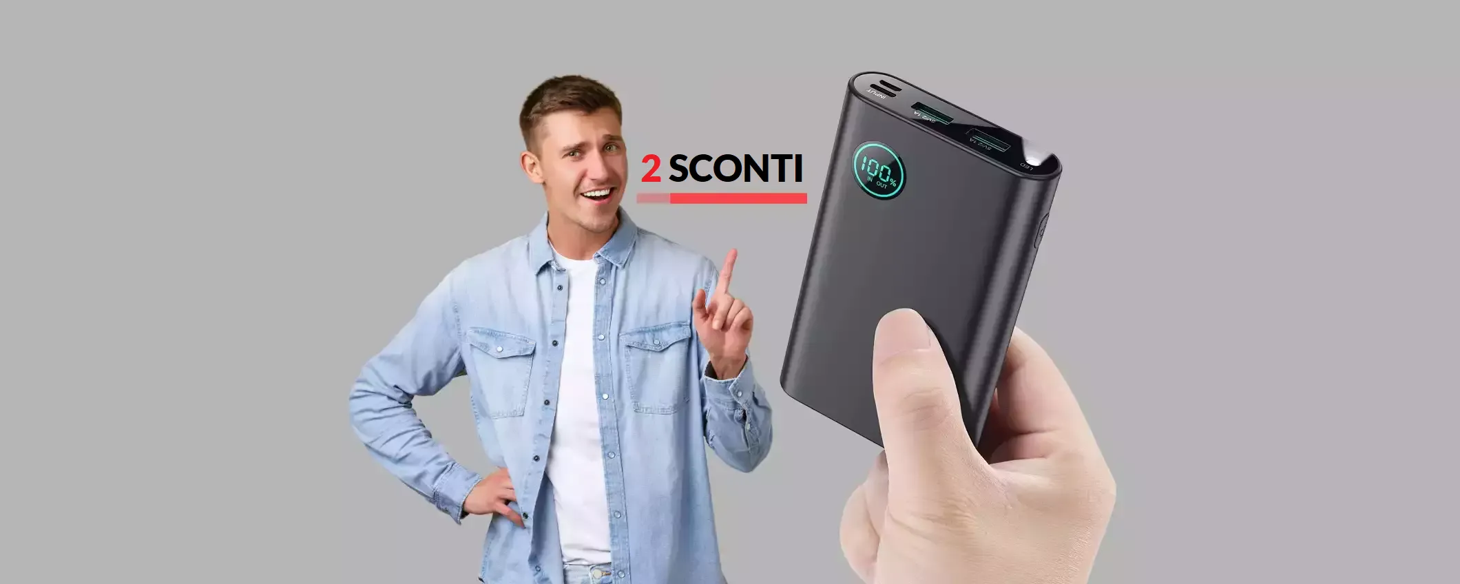 Powerbank multifunzione, la usi anche come torcia: bastano 14€