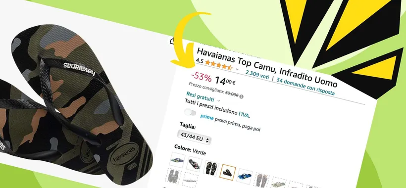 Infradito Havaianas a 14€: MEGA sconto del 53%, solo su Amazon
