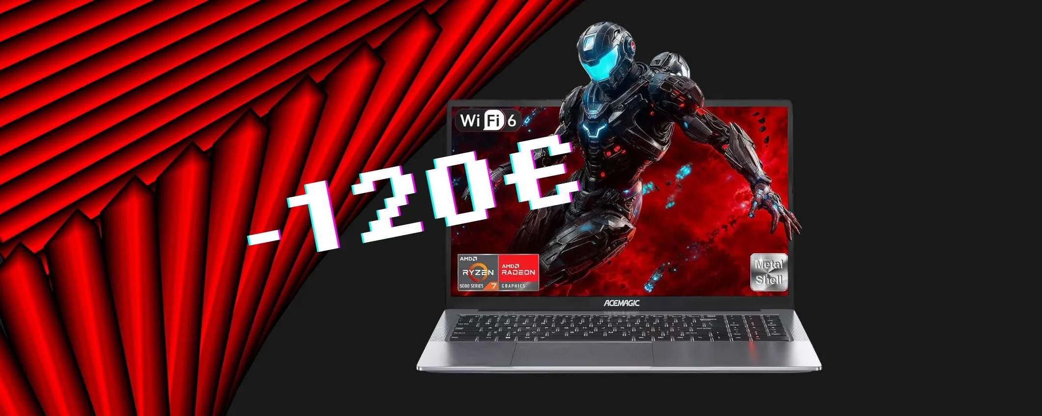 Notebook potentissimo, con Ryzen 7 e 16GB di RAM, in SCONTO di 120€