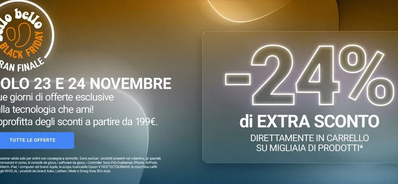 Extra Sconto 24% Unieuro: 10 offerte di oggi da non perdere
