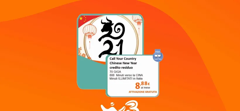 Call Your Country Chinese New Year: 70GB a 8,88€