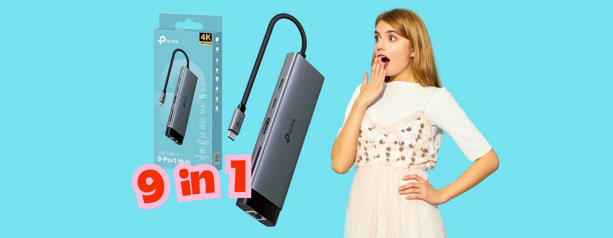Hub 9 in 1 TP-Link: tutte le porte che vuoi con un unico piccolo gadget