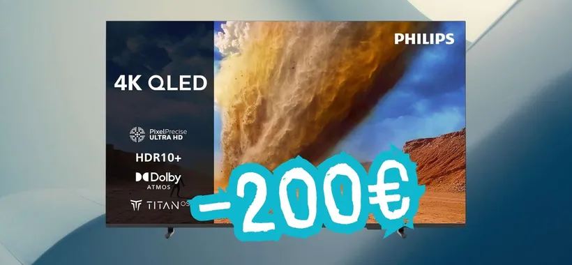 Smart TV Philips 4K da 55" con Titan OS e Dolby Atmos a 200€ in meno