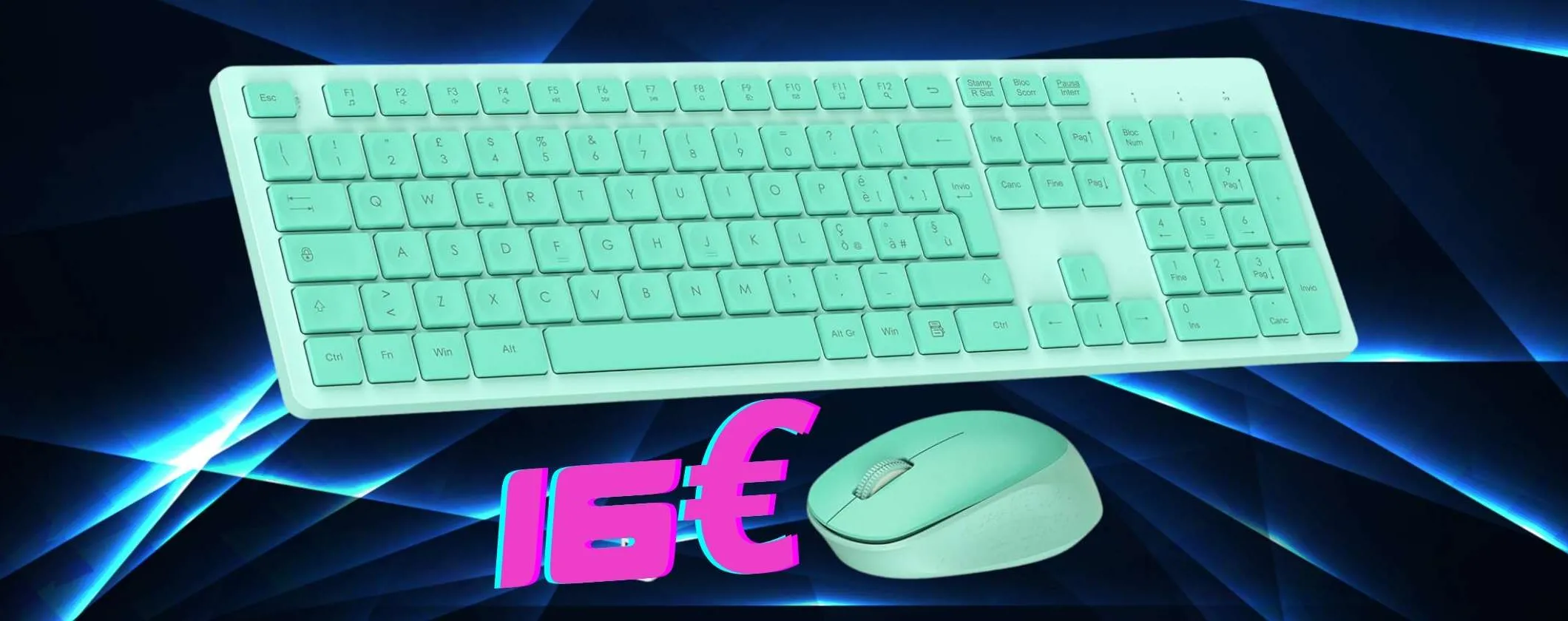 Tastiera e mouse wireless a 16€ su Amazon: massima resa con minima spesa