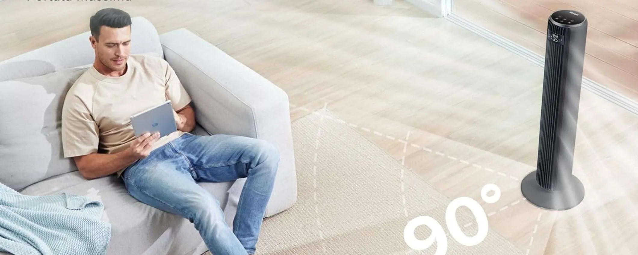 Ventilatore a torre in offerta FLASH su Amazon: FRESCO GARANTITO