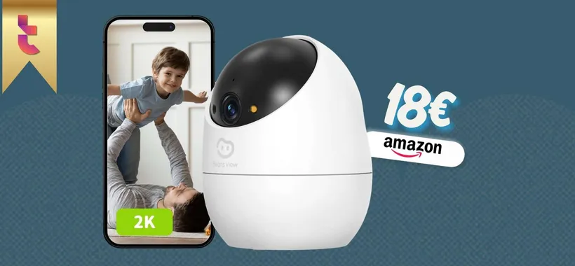 Telecamera che ruota a 360°, funzioni avanzate a soli 18€