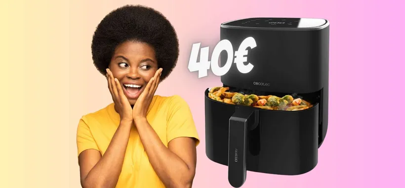 Friggitrice ad aria da 5,5 Litri, 8 modalità e accessori tua a 40€