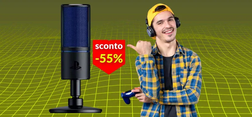 Microfono Razer a meno di metà prezzo: lo usi con PS5, PS4 e PC (49€)