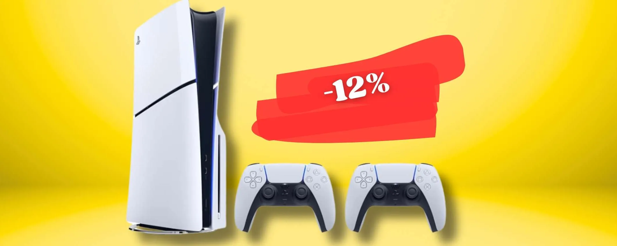 SUPER sconto per PlayStation 5 SLIM + 2 controller Dualsense (-75€)