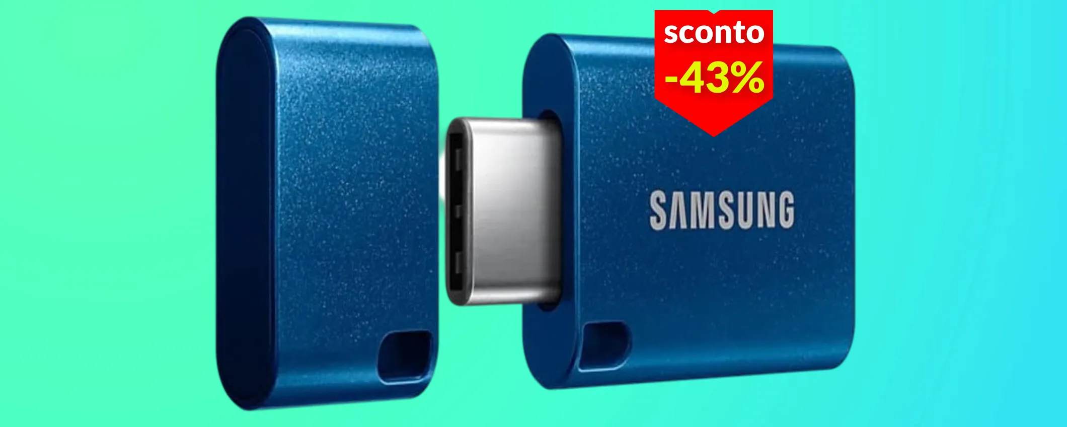 Appena 22€ per la chiavetta USB C Samsung da 128GB: è un fulmine