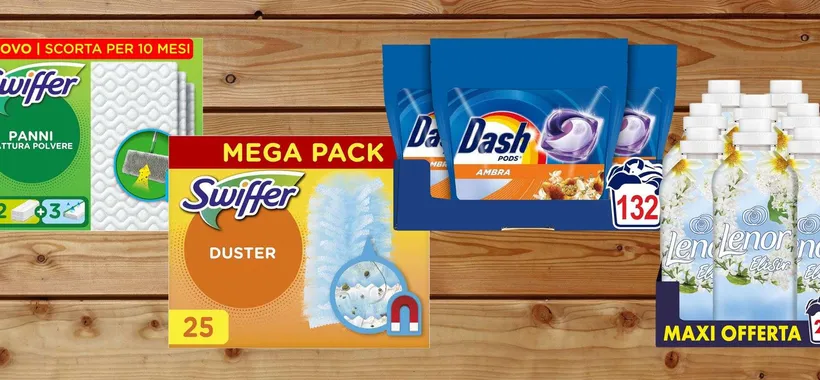 Dash, Swiffer, Lenor e non solo: SVUOTATUTTO grandi marchi su Amazon