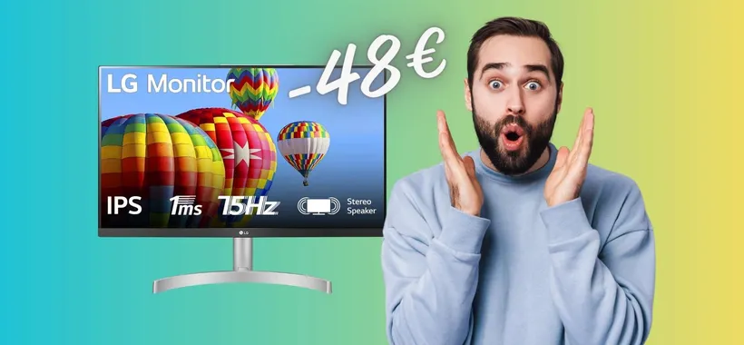 Monitor LG da 27 pollici FHD con tempo di risposta da 1ms tuo a 48€ in MENO