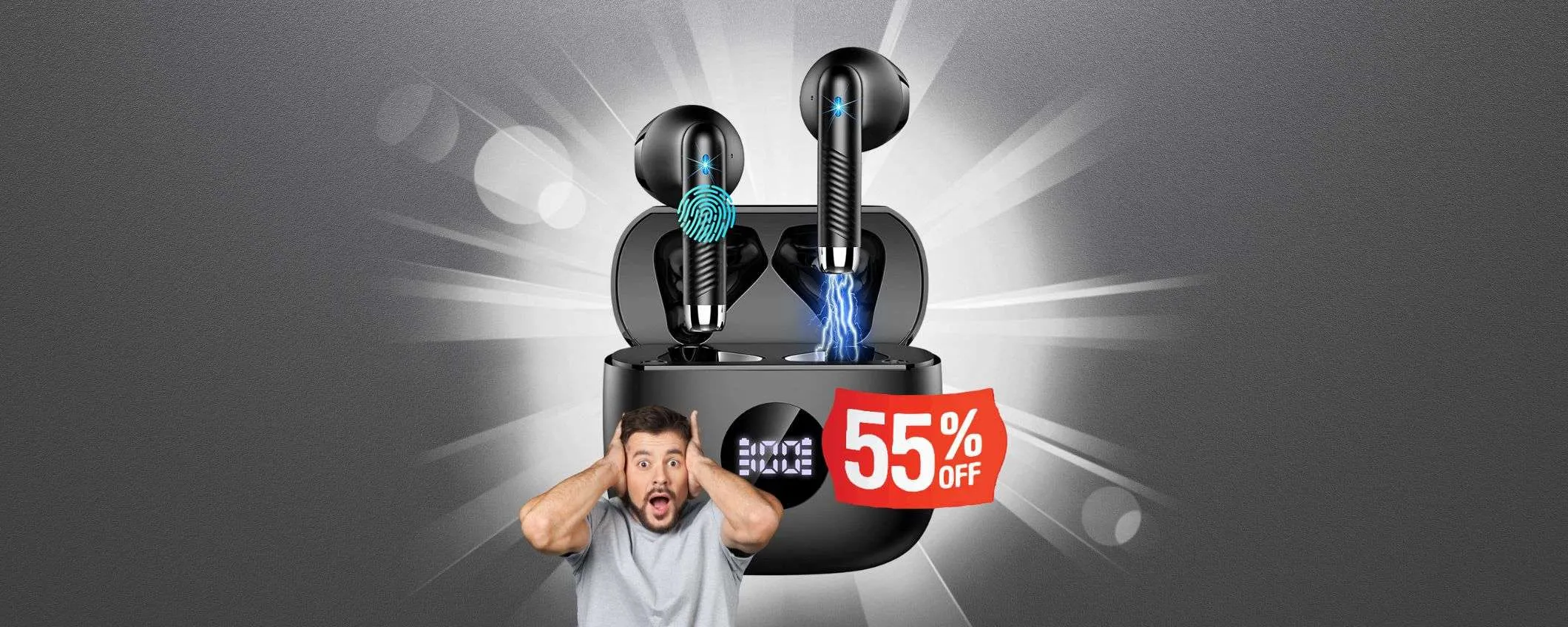 Sconto IMPERDIBILE per le cuffie Bluetooth a soli 21 euro (-56%)