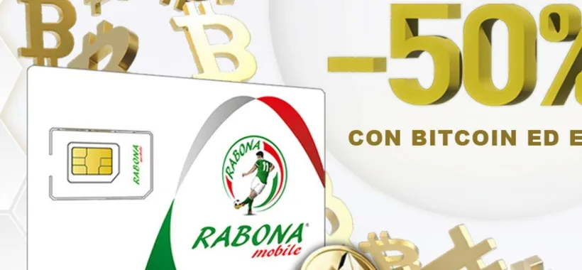 Rabona Mobile: SIM al 50% di sconto se paghi in criptovalute