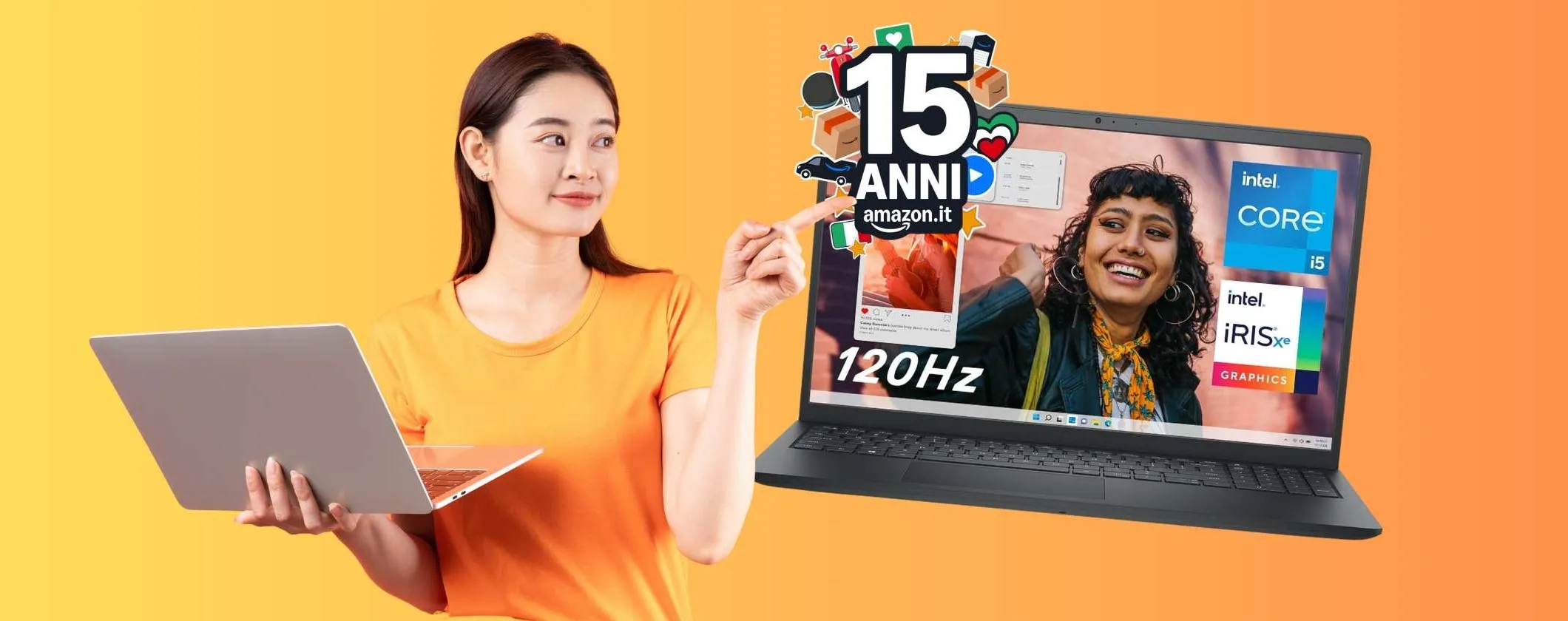 Dell Inspiron 15 con Intel Core i5, 16GB RAM, 512GB SSD e Windows 11