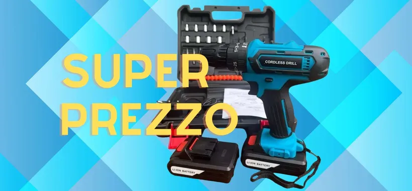 Trapano avvitatore a percussione con valigetta e accessori tuo a 35€