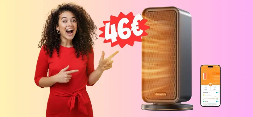 Stufetta elettrica WiFi con termostato e controlli in app a soli 46€