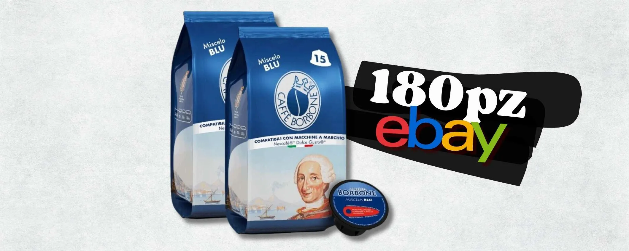 180 capsule Caffè Borbone miscela BLU per Dolce Gusto Nescafé (37€)