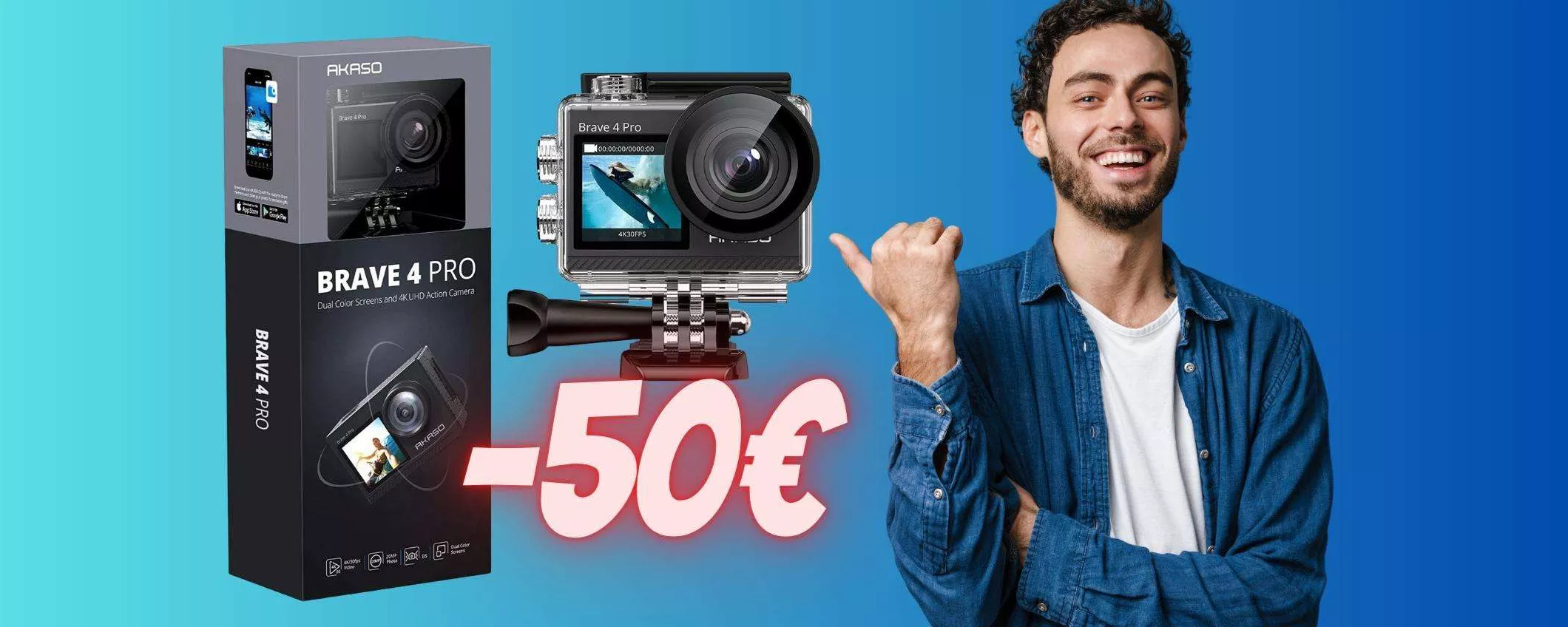 Action Cam 4K touch con sensore da 20 MP a MENO di 100€