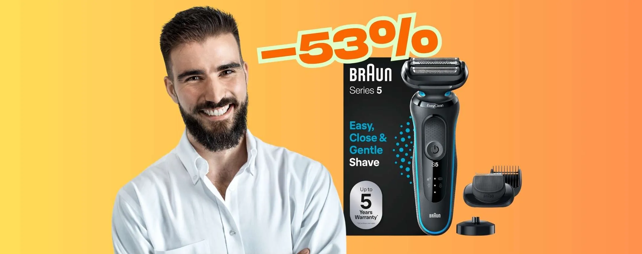 Braun Series 5 è il rasoio elettrico perfetto e oggi è al minimo storico (-53%)