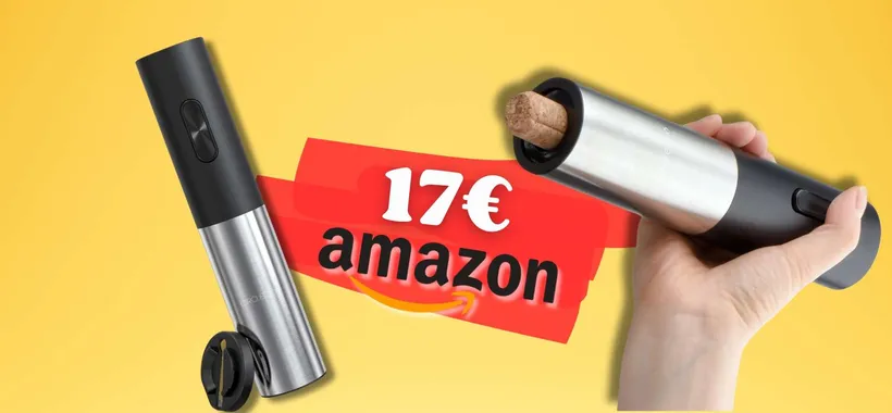 Mai più figuracce: cavatappi ELETTRICO e il vino si beve in relax (17€)