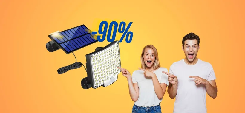 Faretto Solare 106 LED per esterni in OFFERTA a soli 8€ su TEMU (-90%)