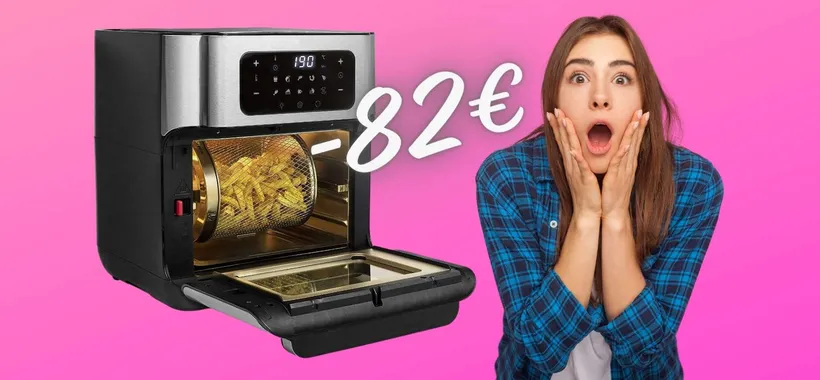 Friggitrice ad aria Princess, con cestello girevole e 10 programmi (-82€)