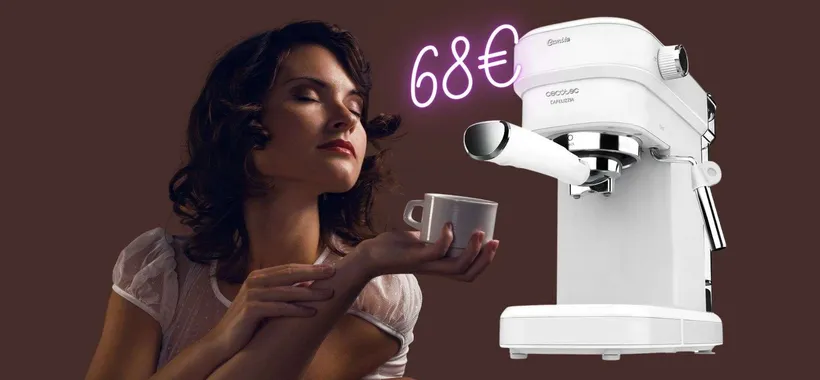 Macchina per caffè espresso elegante da 20 bar e con montalatte a soli 68€